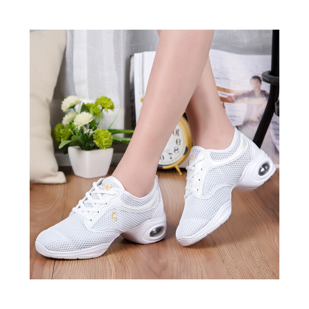 (a-601-white 41) 2020 Sneakers Dance Shoes For Women Flying Woven Mesh Comfortable Modern Jazz Dancing Shoes Girls Ladies Outdoor Sports Shoes-image-OPC-PBVCBRR-NEW