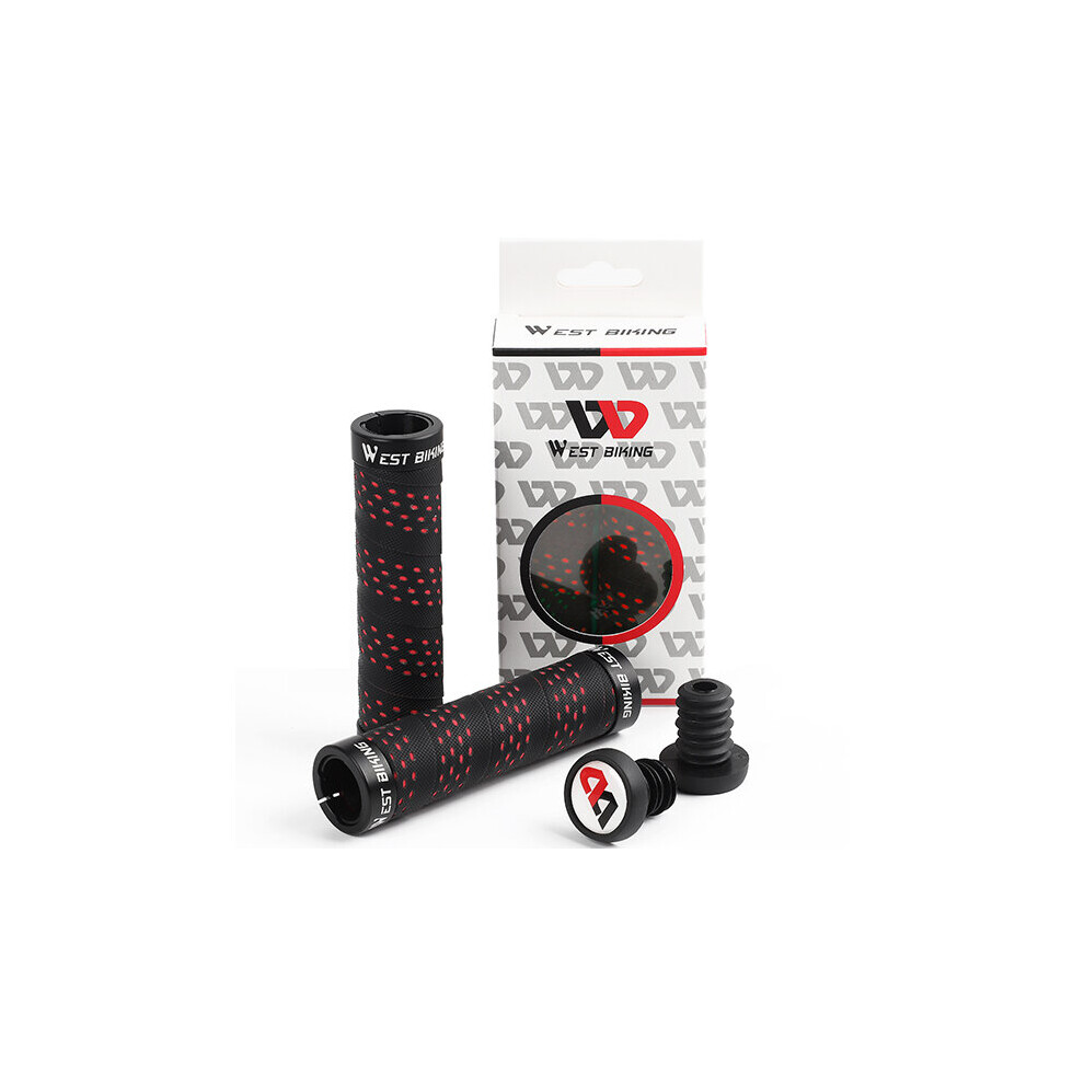 Photos - Grip & Bar End  WEST BIKING MTB Grips Rubber Bicycle Handle Cozy BMX Grip Anti-skid Aluminum Alloy Lock Cuffs Cycling Hand(a-Entangled Red)