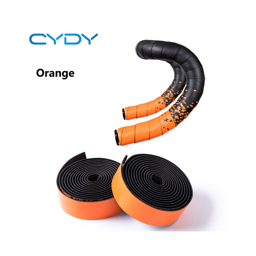 Photos - Grip & Bar End CYDY Bicycle handlebar tape with PU+EVA non-slip shock Cycling Road Handle Grip Bar with Bike Steering Wheel Cove(a-Orange)