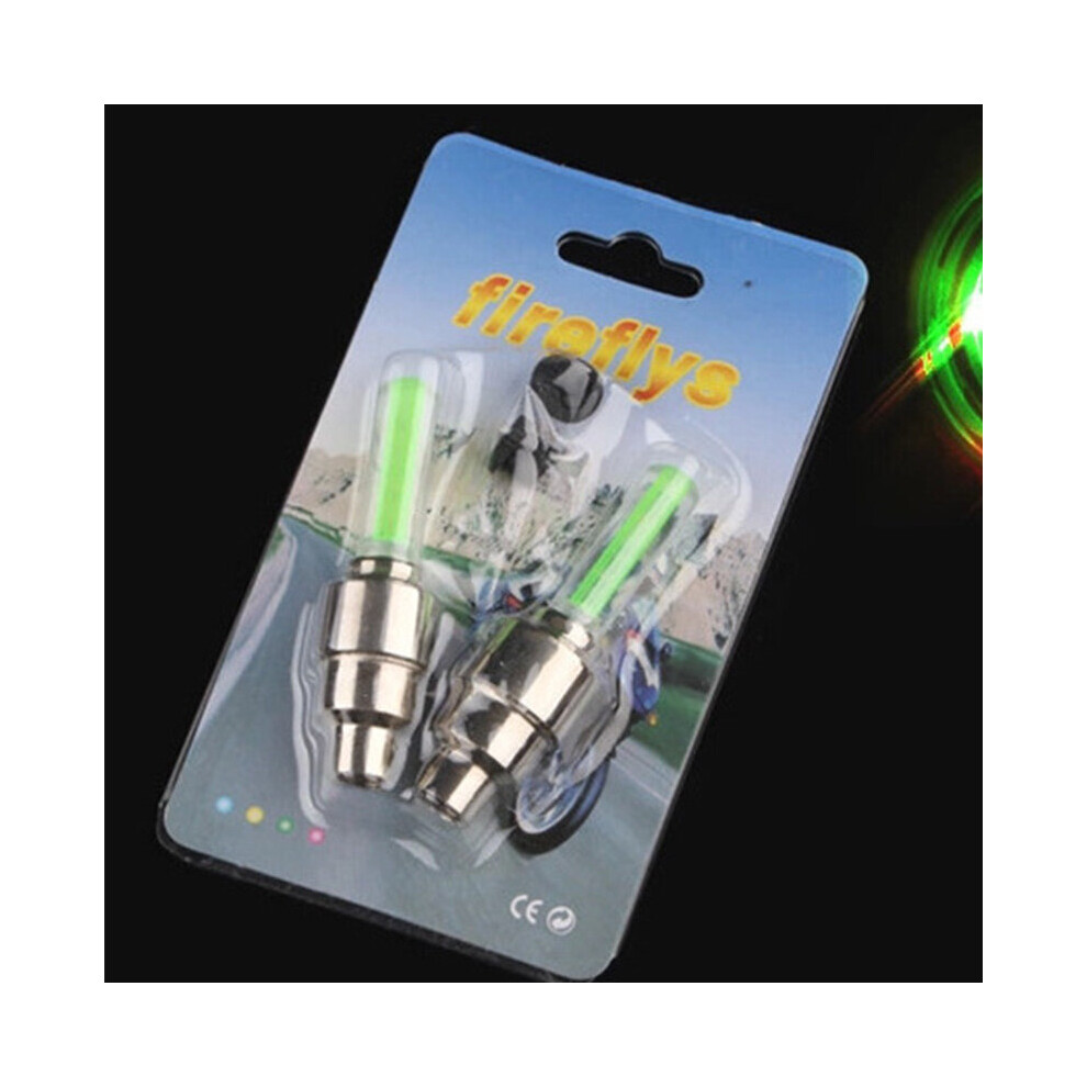(A-2Pcs) 2Pcs Neon S Tyre Wheel Valve Cap Led Flash Car Tire Valve Caps Air Cover Tire Rim Valve Wheel Stem Cap Bike Light 4854615638259