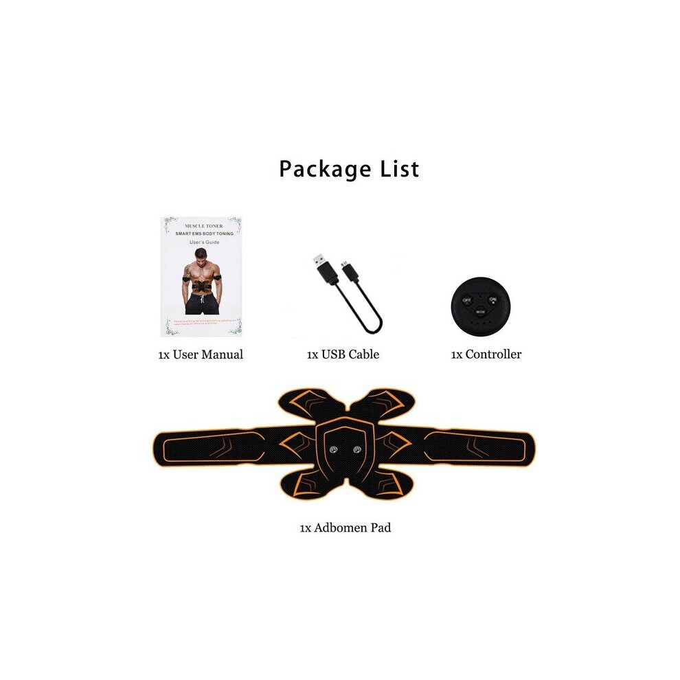 (a-Belly set) Vibration Fitness Massager Rechargeable Abdominal Muscle Stimulator Toner Electrostimulation Training Apparatus EMS Exercise-image-OPC-PBVCMZP-NEW