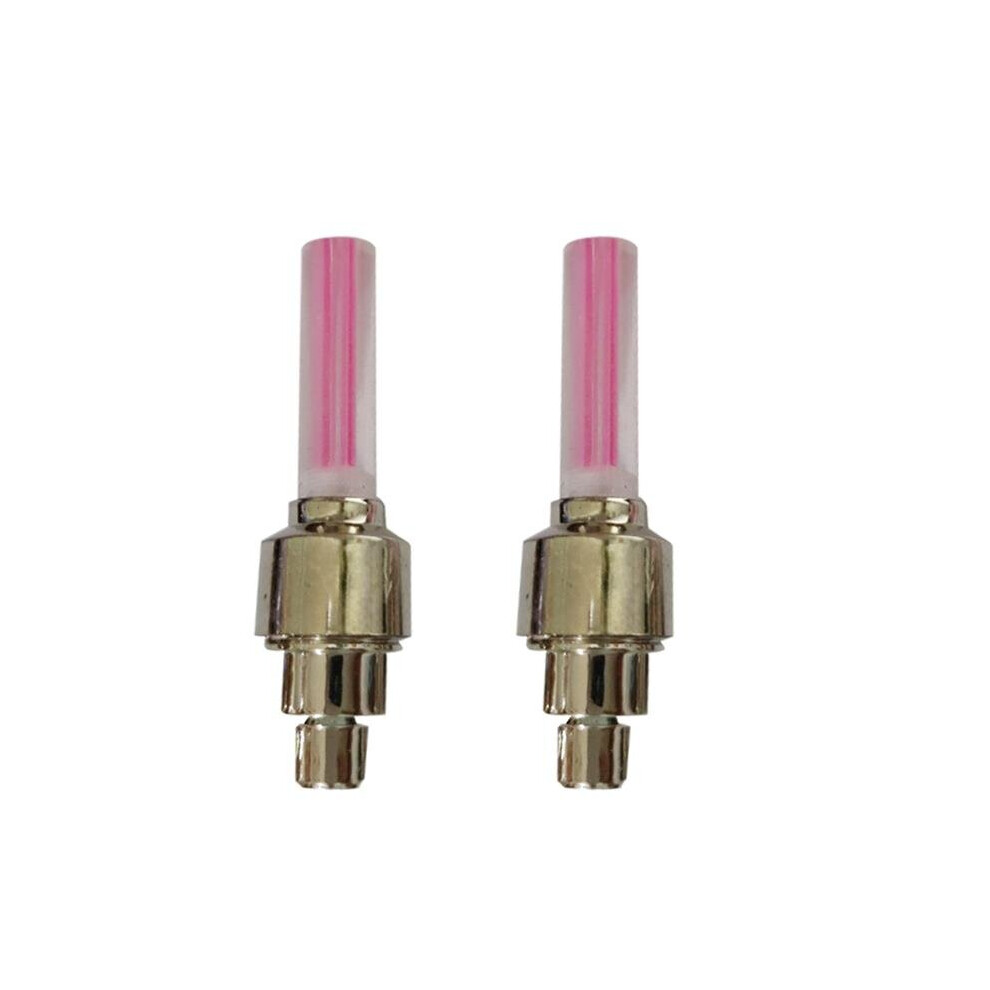 (a-Pink) 2 Pcs/Set  Wheel Air Valve Cap Decor Light Car Motorcycle Bike Tire LED Lamp Tyre Neon Gas Nozzle Valve Glow Stick Light-image-OPC-PBVCNCQ-NEW