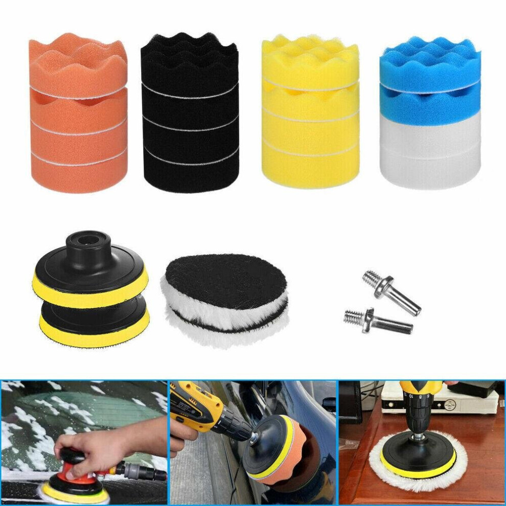22 Car Polisher Gross Polishing Pads For Drill Sponge Buffer Waxing Buffing Kit 605319815071