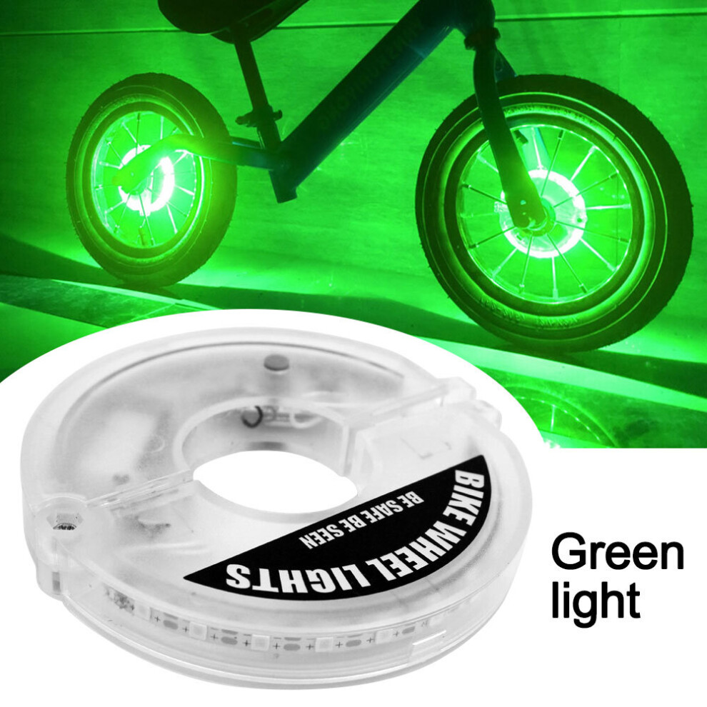 (a-Green) Smart 22 Light LED Bicycle Wheel Light Bike Front Tail colorful Hub Spoke One Lamp With USB Rechargeable Kids Balance Bike Light