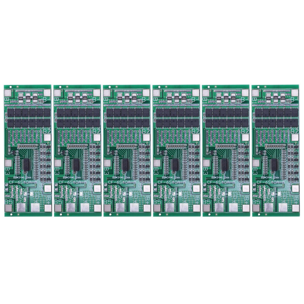 6X 24V 6S 40A 18650 -Ion Lithium Battery Protect Board Solar Lighting Bms Pcb With Balance For Ebike Scooter 4762365721582