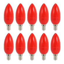 10X LED Kerze Licht Kerze Glühbirnen rot Glück Lampe Gott Lichter Energieeinsparung Kerze Lichter, E14