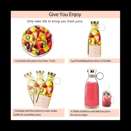 Personal Size Blender, Portable Blender, Battery Powered USB Blender, with Four Blades, Mini Blender 2