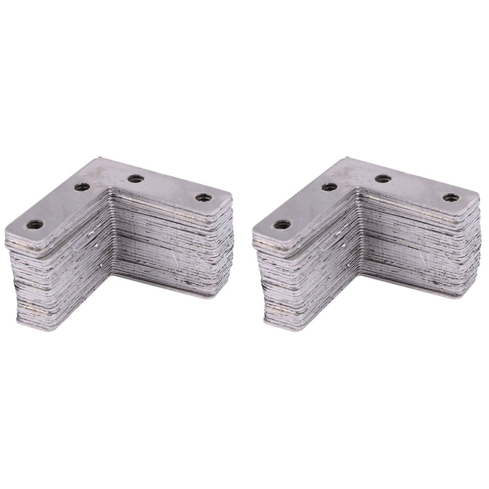 50Mmx50mmx1mm L Shaped Flat Fixing Mending Repair Plates Brackets 60Pcs 4762365715086