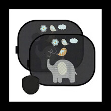 Auto-Sonnenblende Baby mit UV-Schutz, Autofenster-Sonnenblende für Kinder mit niedlichen Tiermotiven, 44 x 36 cm, 2