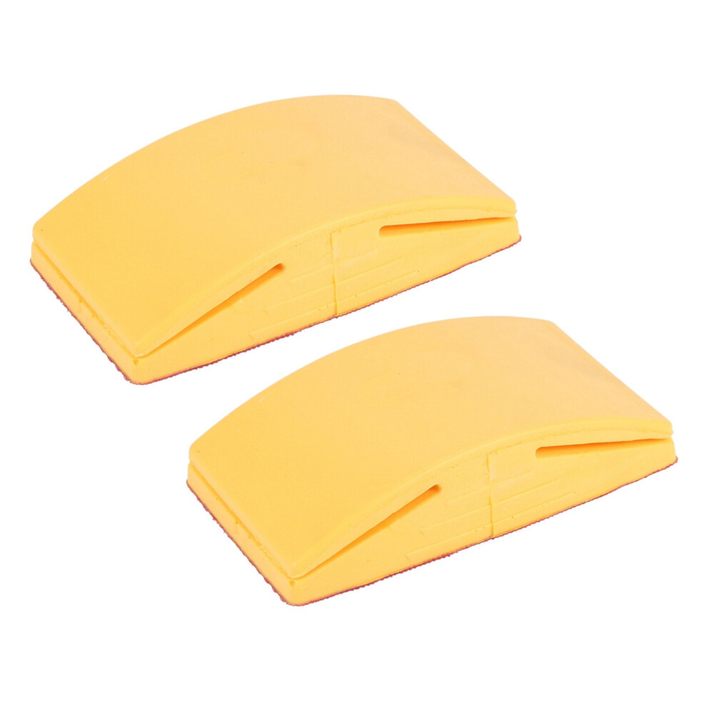 2X 5 Inch Sanding Block Rubber Hook Loop Backing Pad Sandpaper Holder Hand Grinding Block Polishing Tools A 