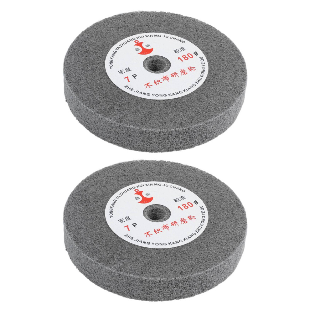 2X 150mm Dia 25mm Thick 180 Grit Fiber Wheel Polishing Buffing Disc 
