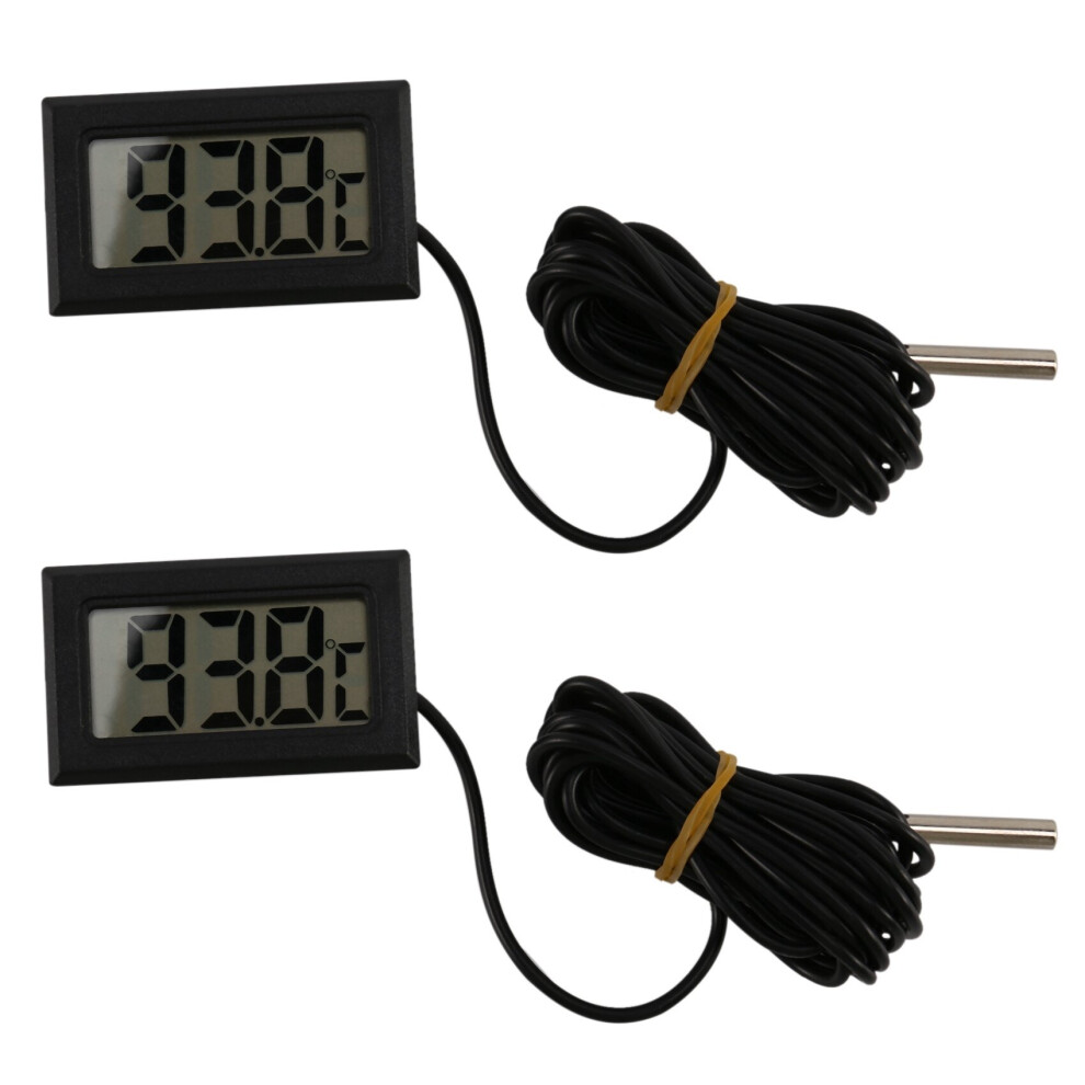 2X Thermometer Digital LCD -40 Degrees Celsius + 110 Degrees Celsius Temperature Measuring Instrument Temperature Gauge