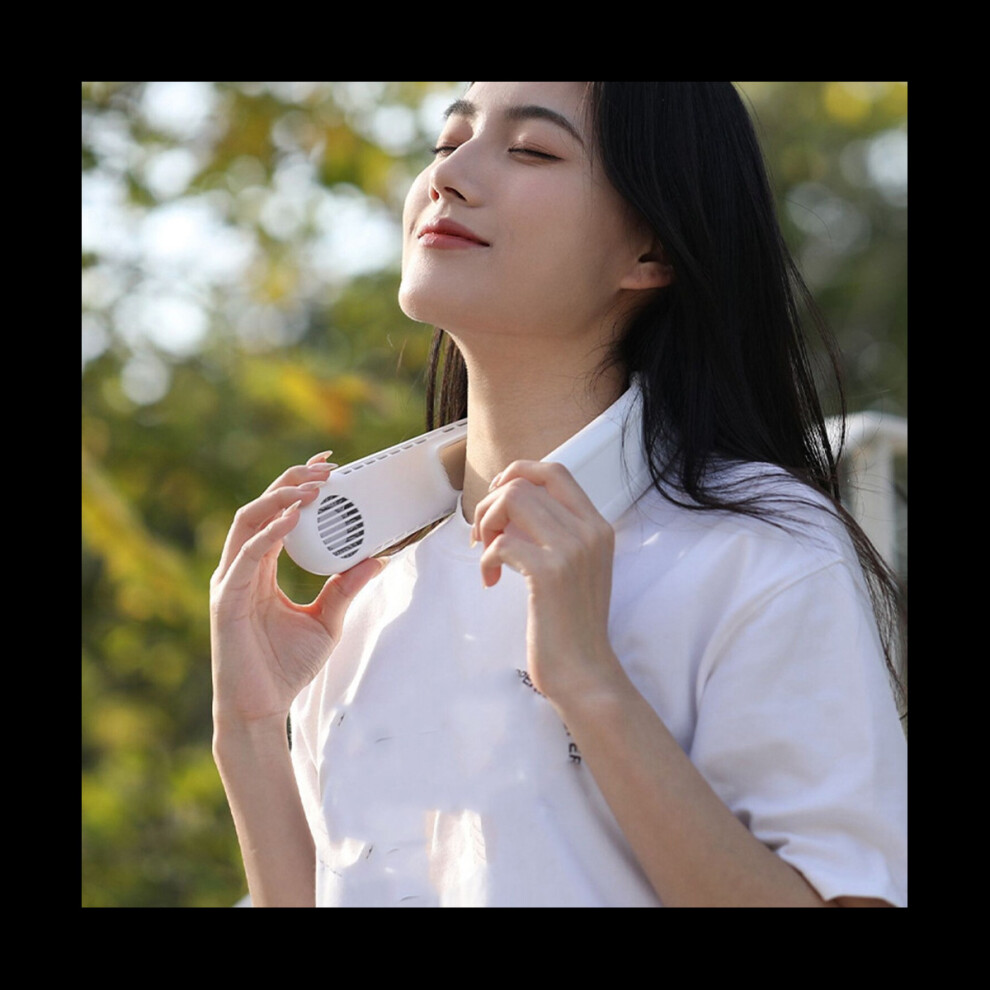 Tlily Portable Neck Fan Usb Rechargeable Bladeless Fan 4000Mah Refrigeration Semiconductor Fan Wearable For Sports- White