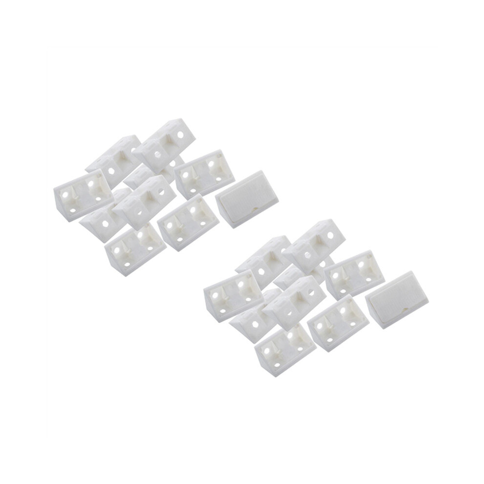 Furniture Cabinet Fastener Corner Braces Angle Brackets White 20Pcs 4762365797013