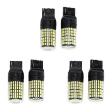 Lot de 6 feux de recul super brillants Canbus T20 7440 W21W Wy21W 144-Smd, clignotants, coque noire (lumière blanche)