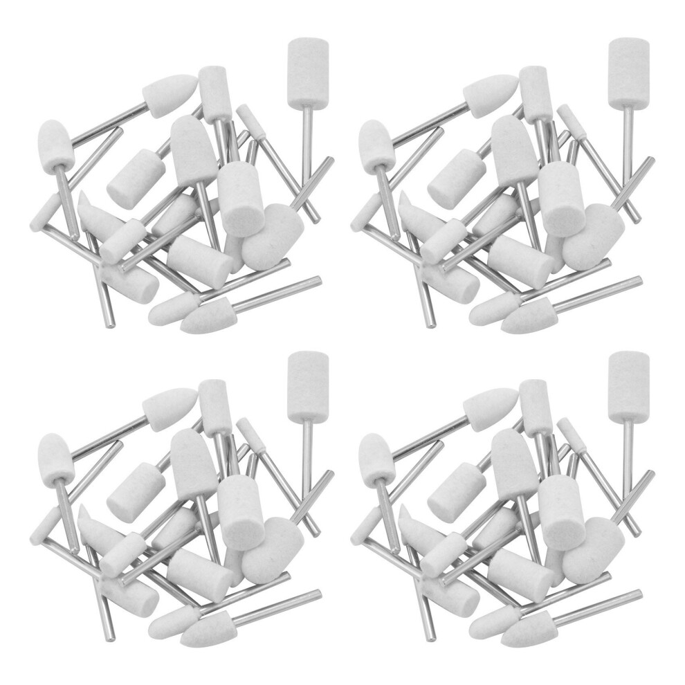 80Pcs Wool Felt Mounted Mandrel Polishing Buffing Wheels Grinding Bits 1/8 Inch 