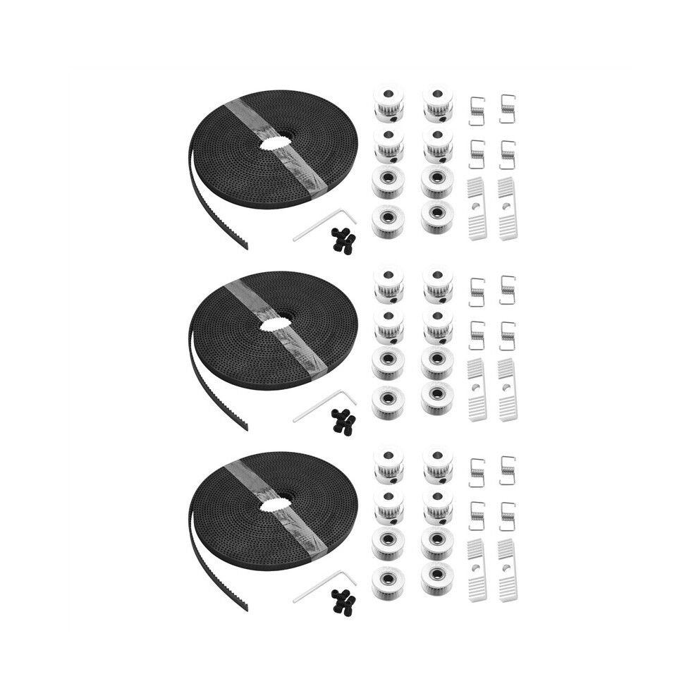 3Pcs 5Mx6mm Gt2 Timing Belt +12Pcs 20 Tooth 5Mm Inner Diameter Pulley +12Pcs Idler + 12Pcs Tensioner Spring Torsion 4762365723500