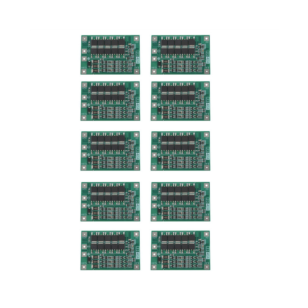 10X 3S 40A For Screwdriver 12V -Ion 18650 Bms Pcm Battery Protection Board Bms Pcm With Balance Liion Battery Pack 4762365719602