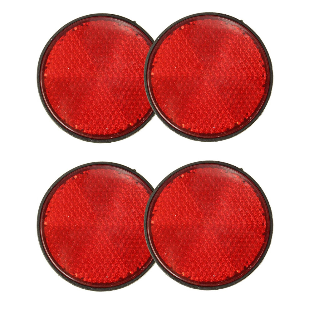 4pcs Round Red Reflector Universal For Motorcycle ATV 5.6 x 0.8cm
