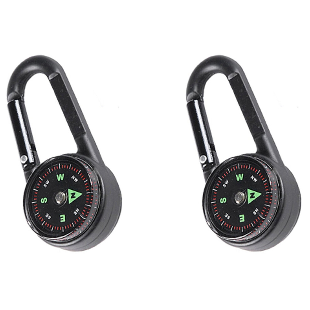 2X Multifunctional Mini Compass + Thermometer + Keychain in 1