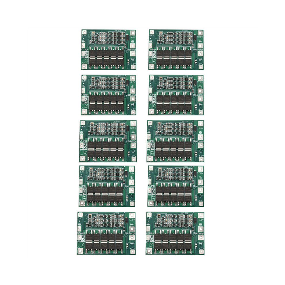 10X 3S 60A Bms Board 11.1V 12.6V 18650 -Ion Lithium Battery Protection Board Enhanced Version 4762365719640