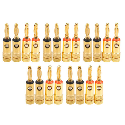 Gold Plated Banana Plugs 10 Red 10 Black 4mm 20 Pcs LL68-4BP1