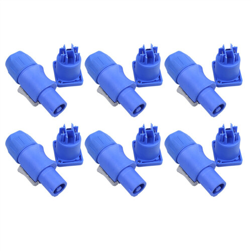 6 Set PowerCON Type A NAC3FCA+NAC3MPA-1 Chassis Plug Panel Connector
