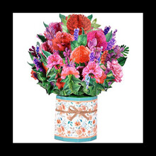 Cartes de vux pop-up en forme de bouquet de fleurs, cartes pop-up en papier, cartes d'anniversaire 3D, cadeaux de fête des mères pour femmes A