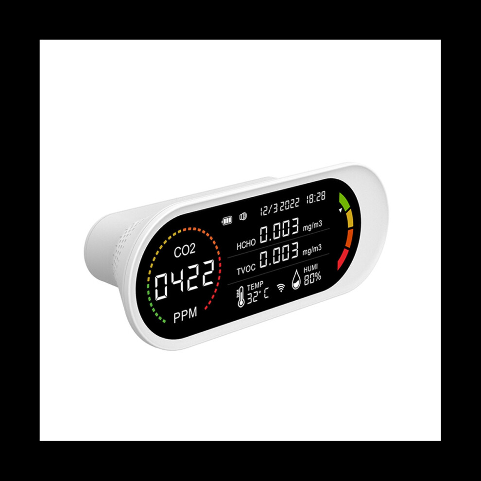 5 In 1 Air Quality Detector Tvoc Hcho Co2 Meter Carbon Dioxide Temperature Humidity Testing Air Quality Monitor A 4762365770412
