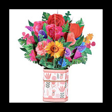 Cartes de vux pop-up en forme de bouquet de fleurs, cartes pop-up en papier, cartes d'anniversaire 3D, cadeaux de fête des mères pour femmes C
