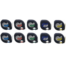 Lot de 10 rubans adhésifs en plastique 91201 12 mm compatibles avec le ruban Letratag, ruban adhésif de couleurs mélangées