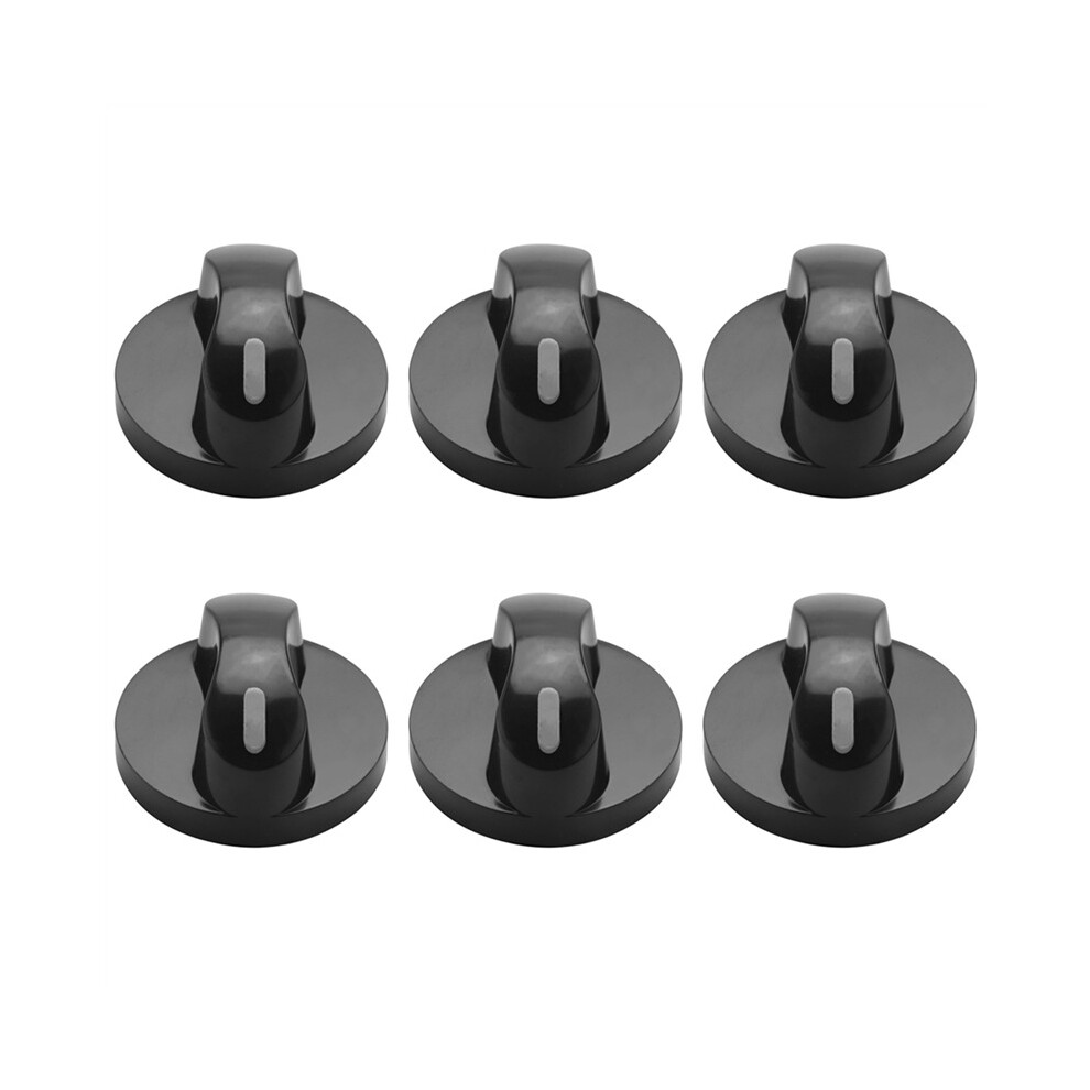 Lot de 6 boutons de commande de cuisinière à gaz en plastique noir