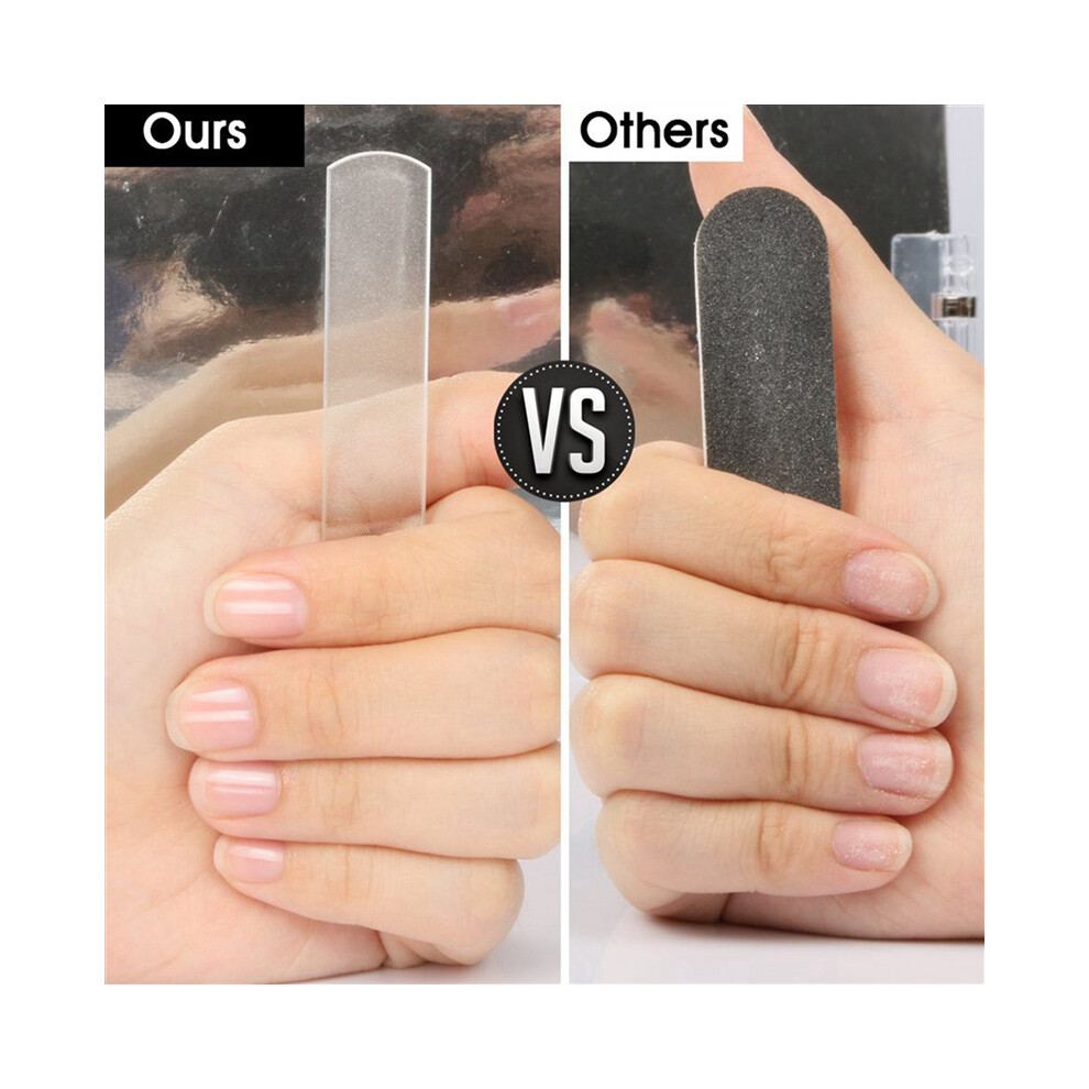Tlily 3X Glass Nail Shiner - Nano Glass Nail Files Crystal Nail Buffer Shine Polisher For Natural Fingernails Toenails