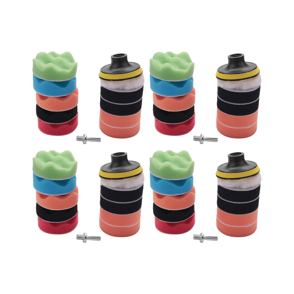 44Pcs 3 Inch Waves Buffer Polishing Pad Set For Car Polisher 4762365709788