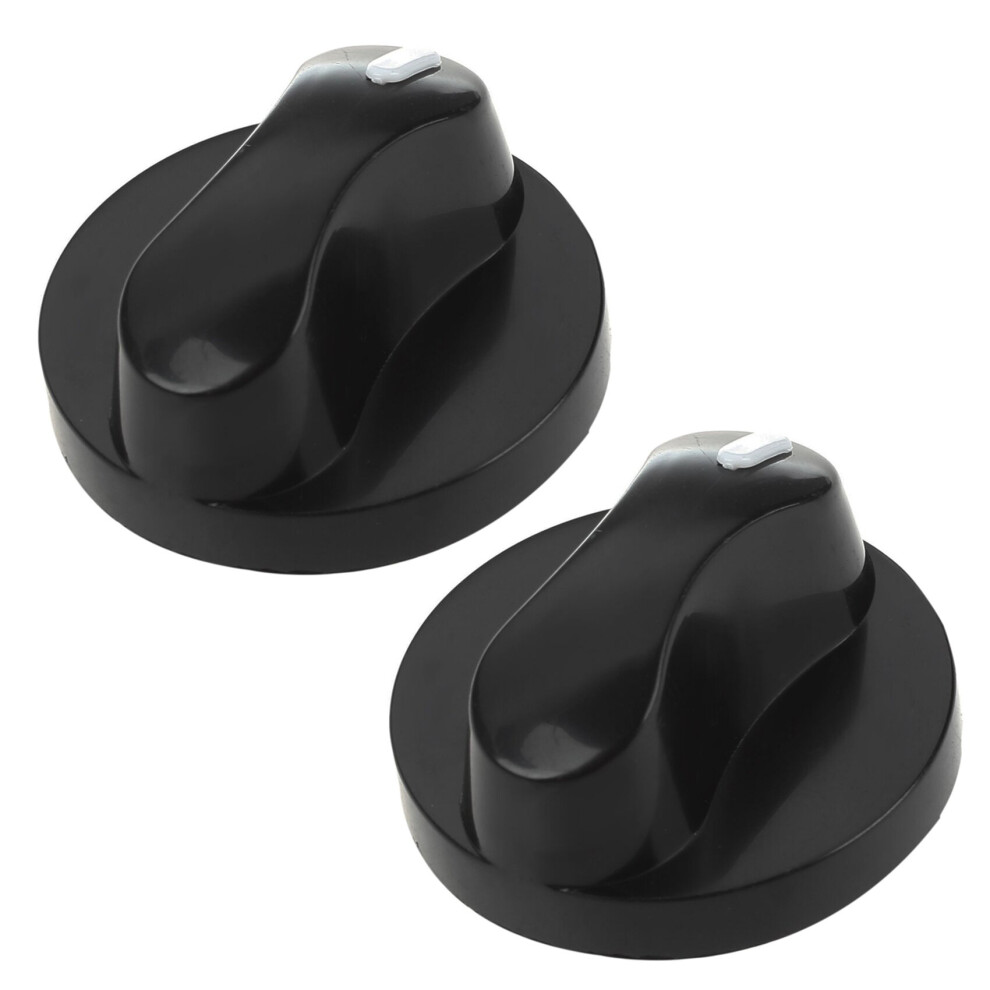 Lot de 2 boutons de commande de cuisinière à gaz en plastique noir