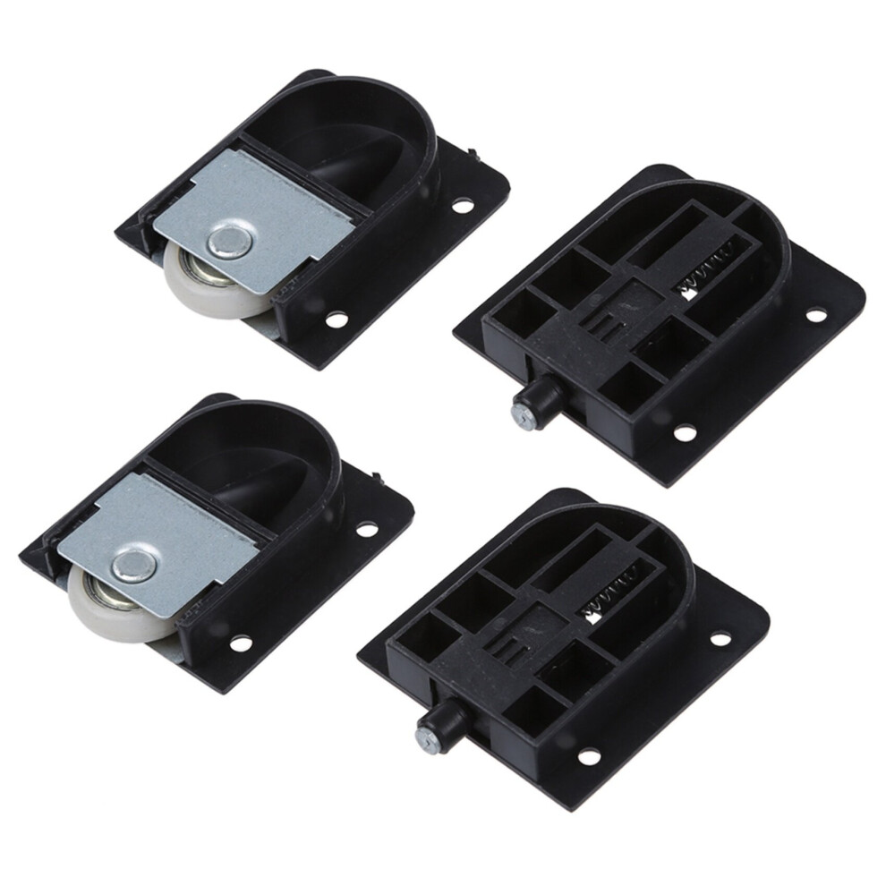 Lot de 2 roulettes en plastique noir pour porte coulissante de 25 mm de diamètre