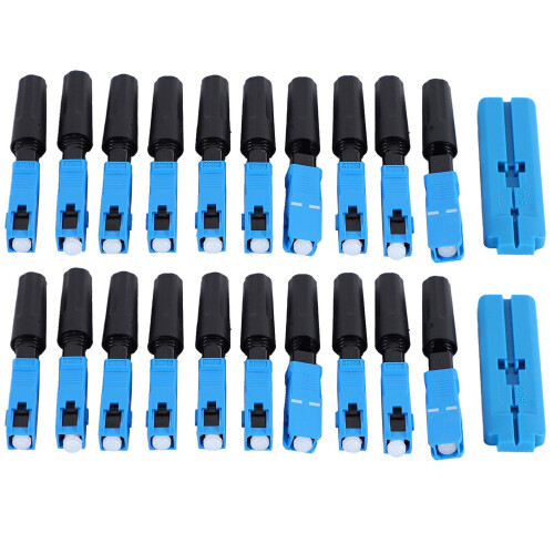 100 Pcs Embedded Sc Fiber Optic Fast Connector Ftth Single-Mode Fiber Optic Sc Quick Connector Sc Adapter Field