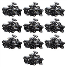 200Pcs Black Nine-Tooth Clip for Hair Extension Snap Clip for DIY Use(Black)32MM L