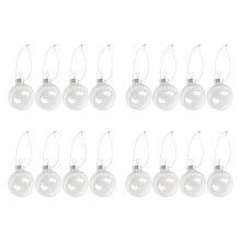 Clear DIY Baubles Shatterproof Seamless Plastic XMAS Ball Home Tree Decor Gift - 60mm QTY:16