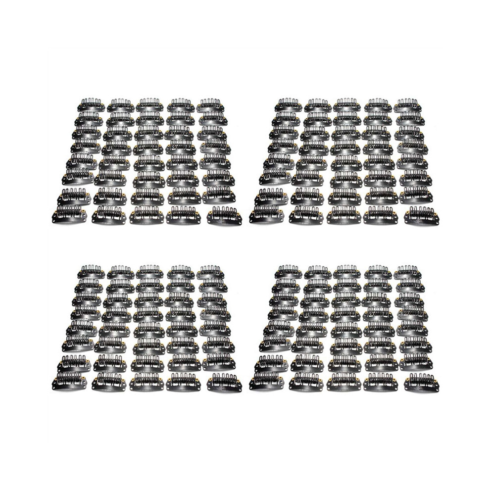 Tlily Unisex Black 160Pcs U-Shaped Clamp For Hair Extensions Wig Clips Diy Comb Frame