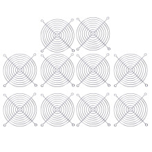 Lot de 10 grilles de protection pour ventilateur PC DC en métal argenté 120 mm 12 cm