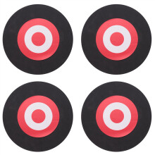 Lot de 4 cibles en mousse EVA auto-réparatrices pour tir à l'arc, 25 x 3 cm, noir et rouge