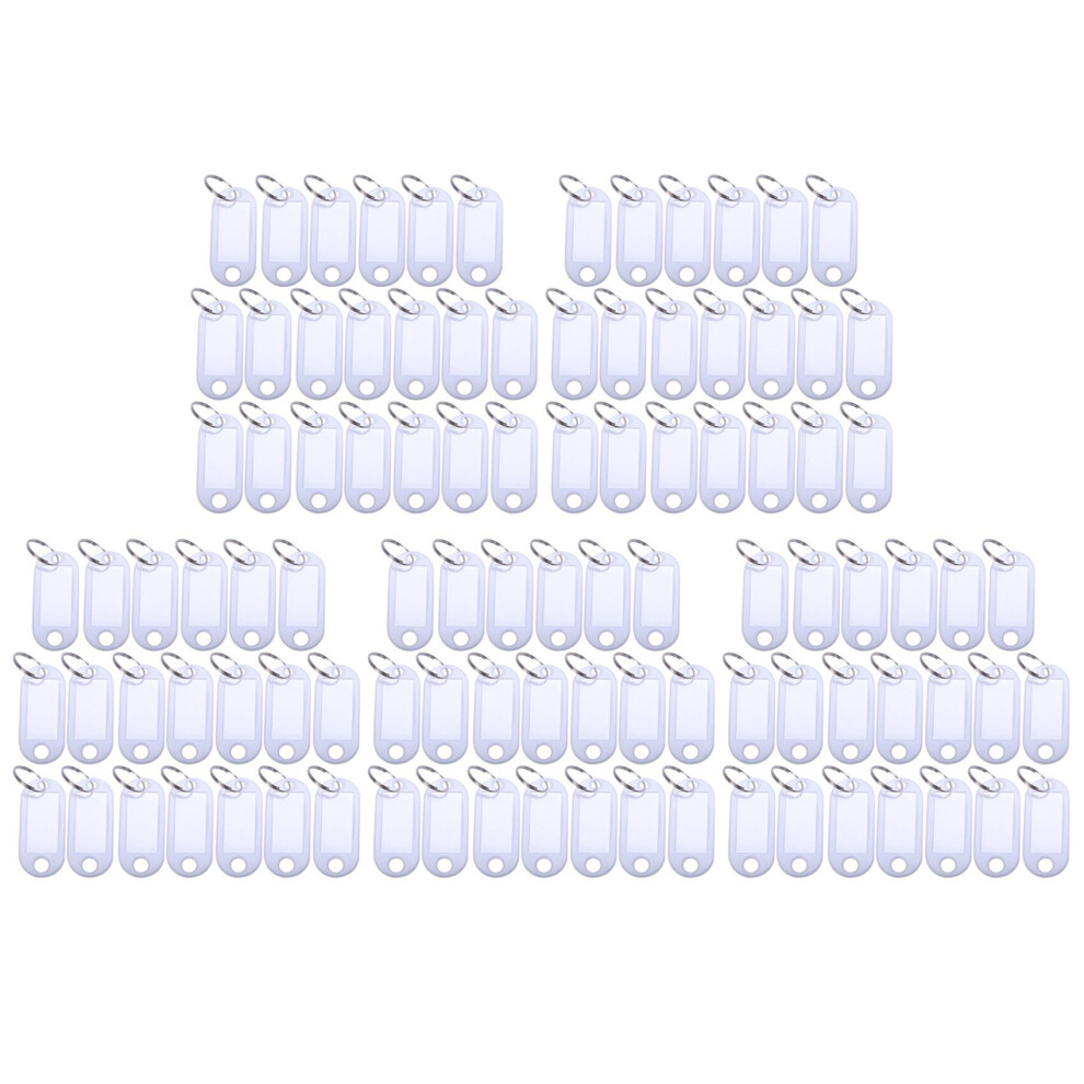 White Portable Plastic Key Fob Key Tag Id Labels 100 Pieces 4762365705674