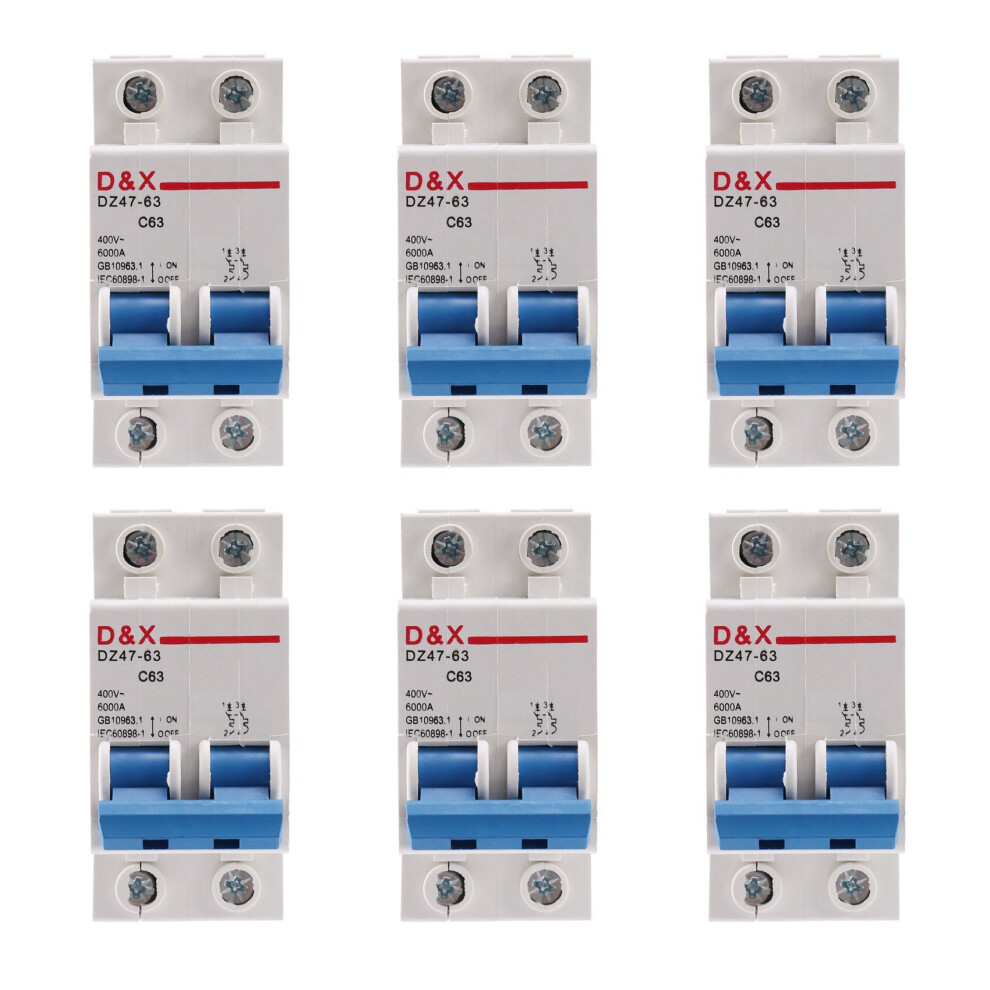 6X 2P 63A Ac400v Mcb Solar Energy Photovoltaic (Pv) Solar Ac Circuit Breaker 4762365743850