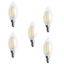 5X Dimmable E12 4W COB Candle Flame Filament LED Light Bulb Lamp 10 x 3.5cm