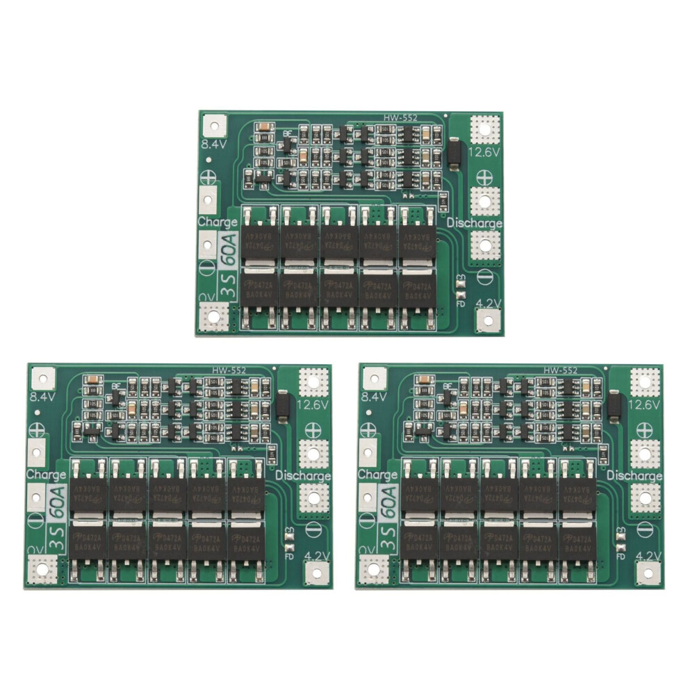 3X 3S 60A Bms Board 11.1V 12.6V 18650 -Ion Lithium Battery Protection Board Enhanced Version 4762365720196