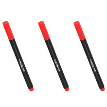 Lot de 3 marqueurs de tissu permanents pour vêtements, t-shirts, chaussures, rouge