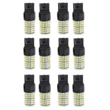 Lot de 12 feux de recul super brillants Canbus T20 7440 W21W Wy21W 144-Smd, clignotants (lumière blanche)