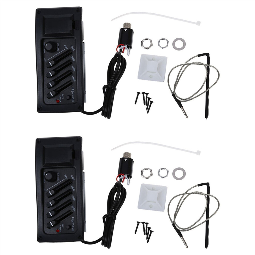 2X Guitar Preamp Amplifier Equalizer Eq 4-Band Eq Preamp Acoustic Piezo 7545R 4762365711217