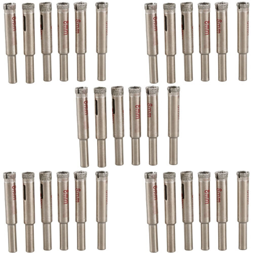 30 Pcs 8mm Diamond Core Drill Bits Ceramic Tile Glass